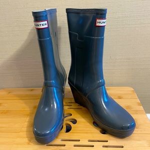 Hunter Boots RARE Wedge Grey size 7